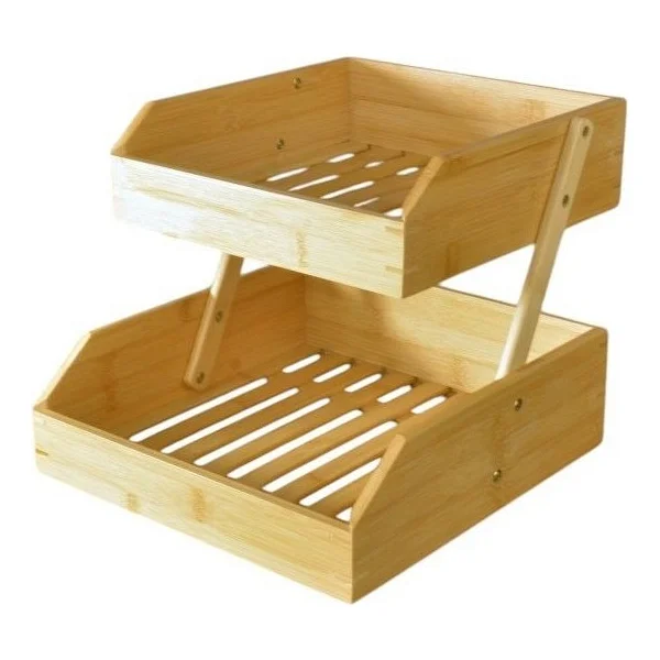 Bambu 2 Katlı Meyvelik - Bambu Katlı Sunumluk - Görsel 5