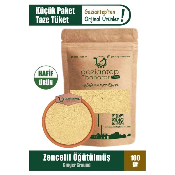 Gaziantep Baharat Zencefil 100 Gr Öğütülmüş - Doğal Ve Taze Baharat - Görsel 4
