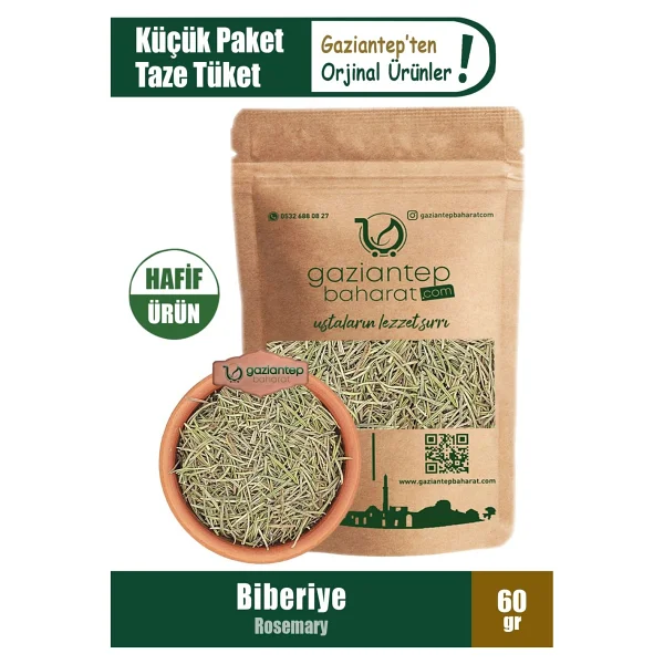 Gaziantep Baharat Doğal Biberiye 60gr - Gaziantep'ten Taptaze Aromatik Lezzet - Görsel 6