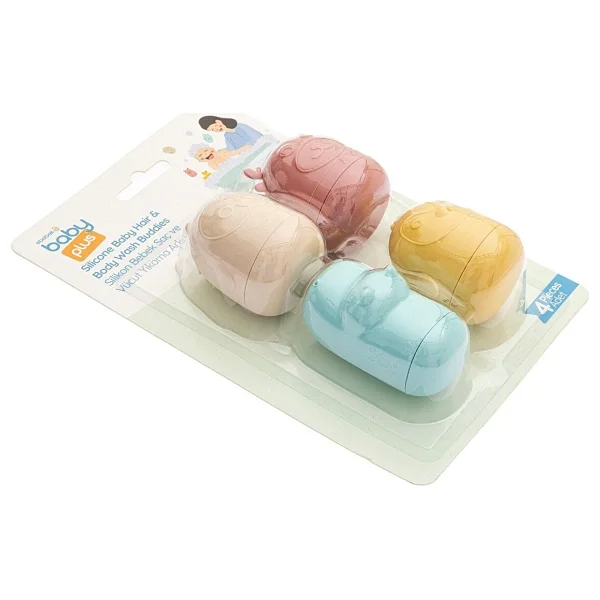Baby Plus 4'lü Oyuncaklı Yumuşak Silikon Saç Ve Vücut Yıkama Arkadaşları - Görsel 2