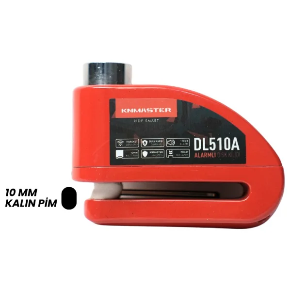 Knmaster DL510A 10 mm Alarmlı Disk Kilidi - Görsel 3