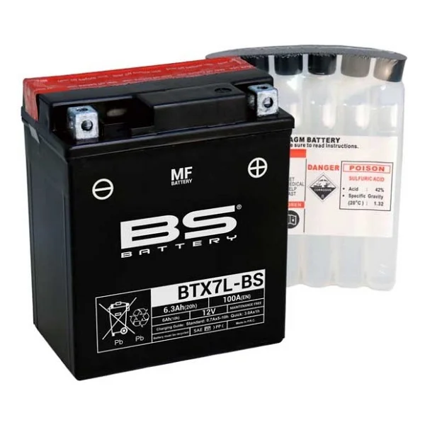 Bs Btx7l-Bs Mf 12 V 6.3 Ah 100 A En Motosiklet Aküsü - Görsel 2