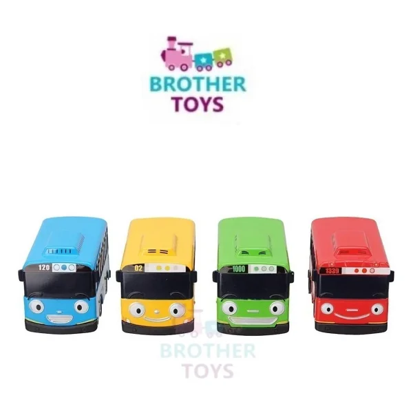 Brother Toys Tayo Oyuncak Otobüs 7 Cm 4lü Set Çek Bırak Tayobüs Tayo Gani Lani Aogi - Görsel 2
