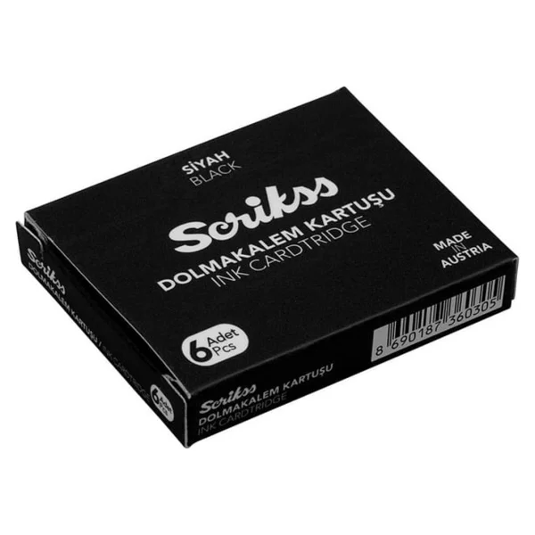 Scrikss 6lı Siyah Kalem İçi Kartuşu - Görsel 3