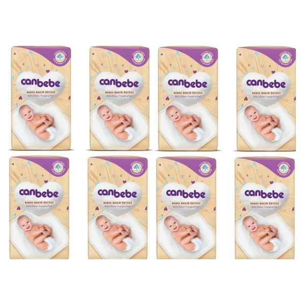Canbebe Bebek Bakım Örtüsü 60x60 Cm 10 Lu X 8 Adet Su Geçirmez Ve Yumuşak Dokulu - Görsel 2