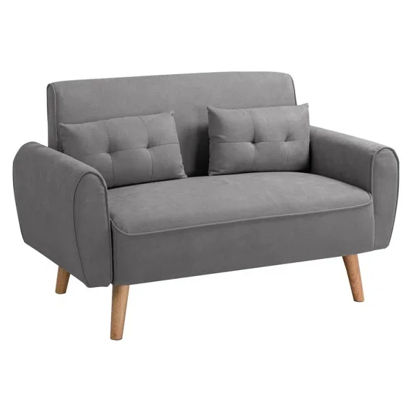 Mini Kanepe, Minimalist Kanepe, 120 Cm Koltuk, Kompakt Kanepe - Gri - Görsel 3