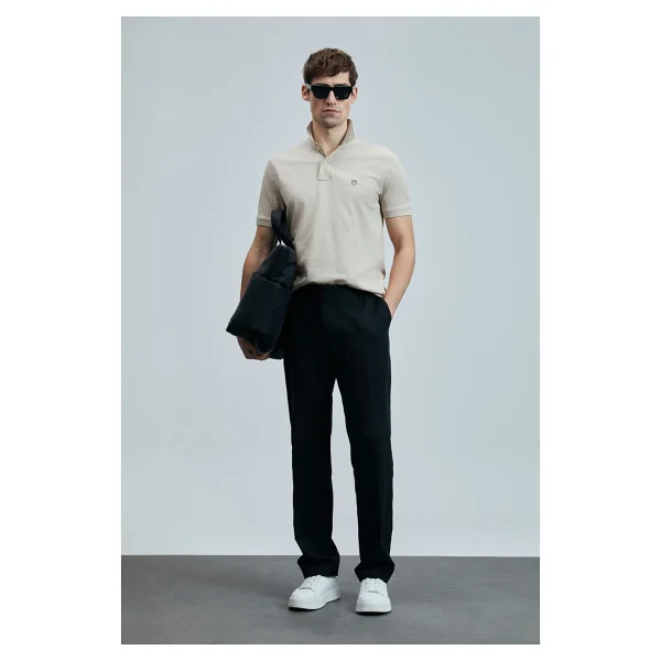 Lufian Laon Smart Regular Fit Saks Mavi Kısa Kollu Polo Yaka Erkek Tişört - Görsel 10