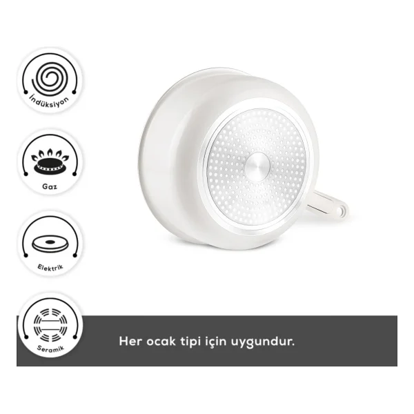 Karaca Swiss Crystal Almond Cream Easy Clip İndüksiyon Tabanlı 5 Parça Tava Tencere Seti - Görsel 3