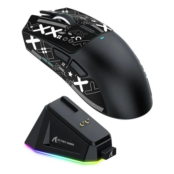 Attack Shark X11 Siyah Şarjlı Makrolu Ergonomik Optik Kablolu/Kablosuz Oyuncu Mouse - Görsel 2