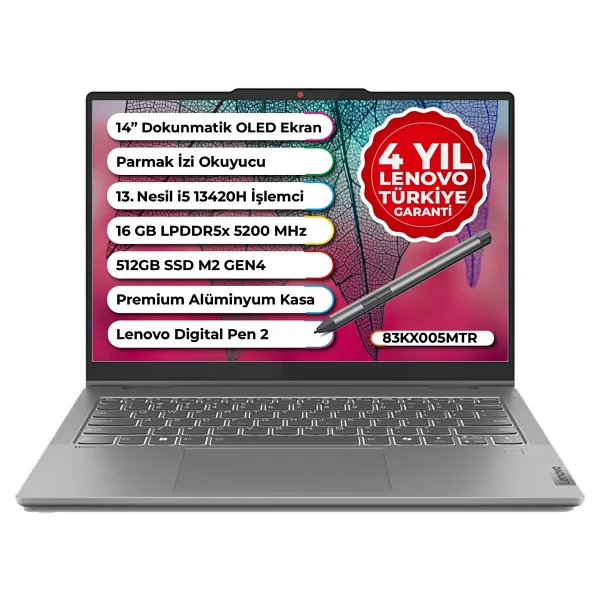 Lenovo Ideapad 5 2-İn-1 14ırh9 83kx005mtr İ5-13420h 16 GB 512 GB SSD UHD Graphics 14" Free Dos Wuxga İkisi Bir Arada Notebook - Görsel 6