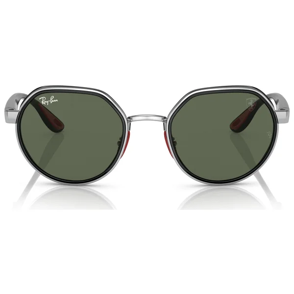 Ray-Ban Scuderia Ferrari 3703m F00771 Silver-Dark Green Erkek Güneş Gözlüğü - Görsel 4