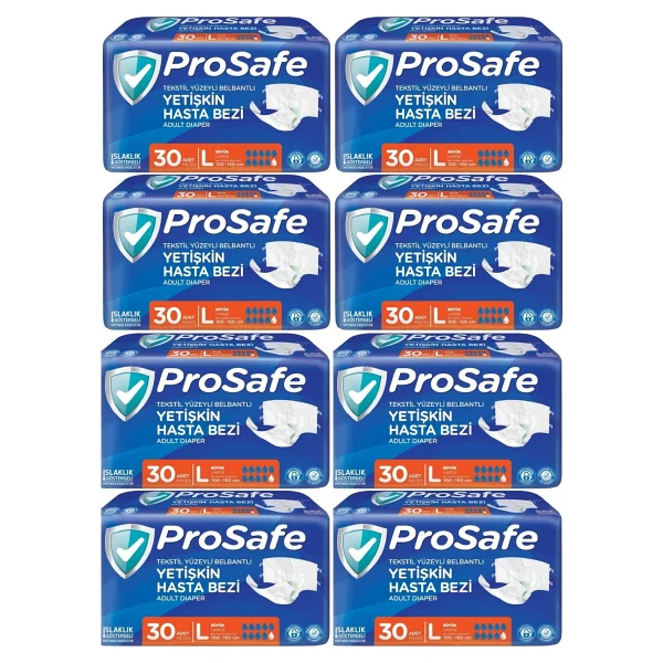 Prosafe Belbantlı Büyük Boy L 30'lu 8 Adet Hasta Bezi - Görsel 3