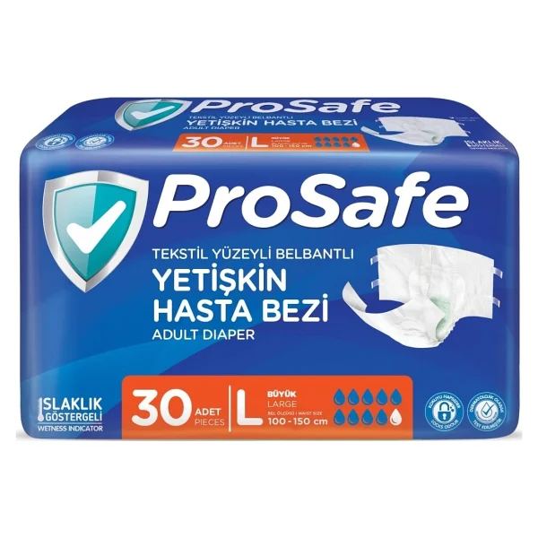 Prosafe Belbantlı Büyük Boy L 30'lu 8 Adet Hasta Bezi - Görsel 2