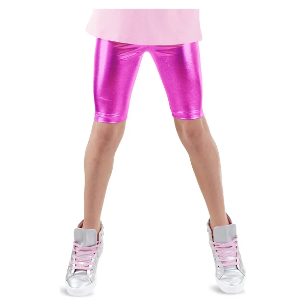 Denokids Kız Çocuk Diz Üstü Fuşya Parlak Tayt Günlük Kullanım İçin Polyester Malzeme - 10 Yaş - Pembe - Görsel 6
