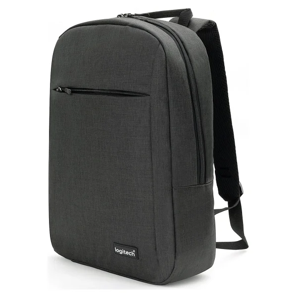 Logitech Orijinal 15.6" İnç Laptop Valiz Askılı Kumaş Notebook Günlük Seyahat Siyah Bilgisayar Sırt Çantası - Görsel 6