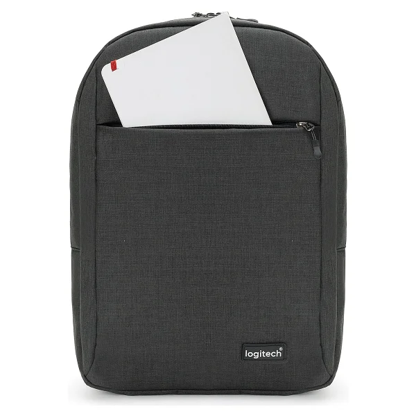 Logitech Orijinal 15.6" İnç Laptop Valiz Askılı Kumaş Notebook Günlük Seyahat Siyah Bilgisayar Sırt Çantası - Görsel 5