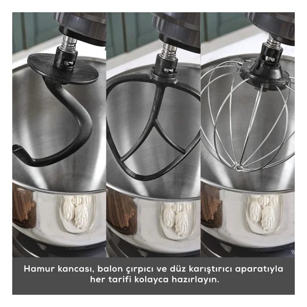 Karaca Multichef Shiny Black 5.5 Lt 1900 W Stand Mikser - Görsel 10