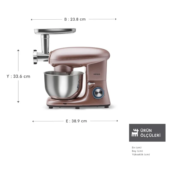 Karaca Multichef Rose Gold 5.5 Lt 1900 W Stand Mikser - Görsel 3