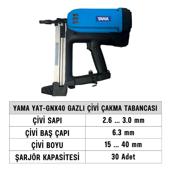 Yama Yat-Gnx40 Akülü Gazlı Çivi Çakma Tabancası - Görsel 2