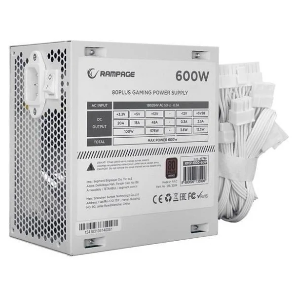 Rampage Rmp-600-80p 600 W Beyaz Power Supply - Görsel 5