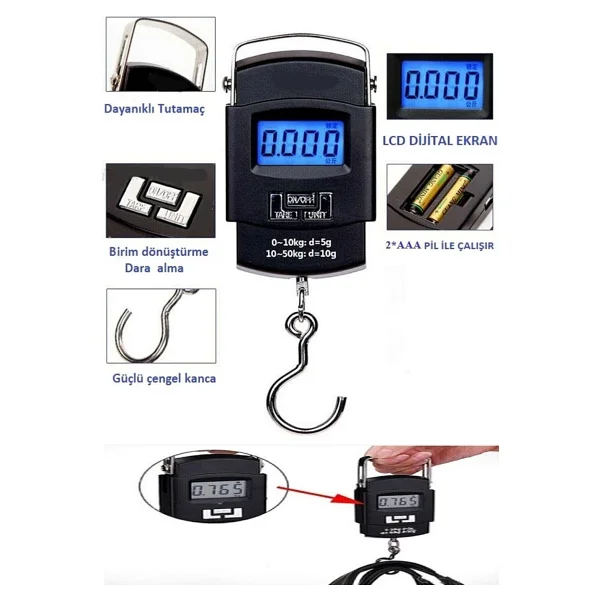 50 Kg 10 Gr Dijital Elektronik El Terazisi - Görsel 4