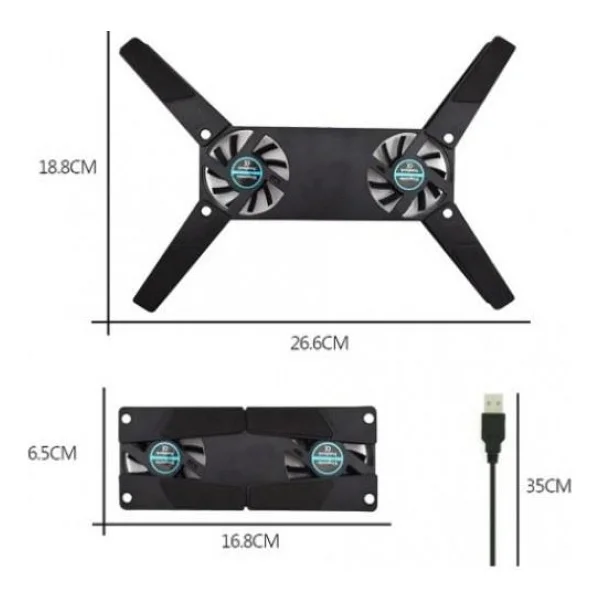 3b Trend 3b Trend Portatif Katlanabilir Çift Fanlı Laptop Soğutucu Stand - Görsel 5
