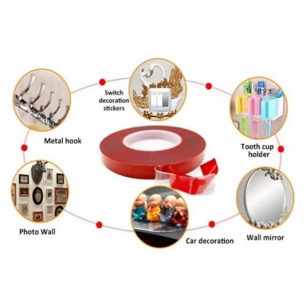 3b Trend 3b Trend Çift Taraflı Çok Kuvvetli Silikonlu Su Geçirmez Akrilik Şeffaf Bant 20mm X 2mt - Görsel 5