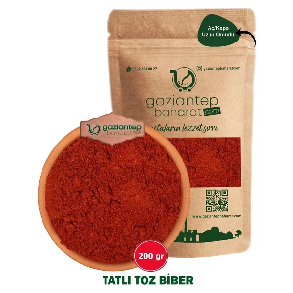 Gaziantep Baharat Kırmızı Tatlı Toz Biber 200gr - Lezzetli Ve Aromatik