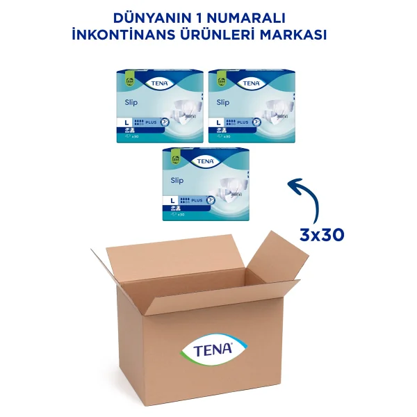 Tena Belbantlı Plus 6 Damla Büyük Boy L 30'lu 3 Adet Hasta Bezi - Görsel 2