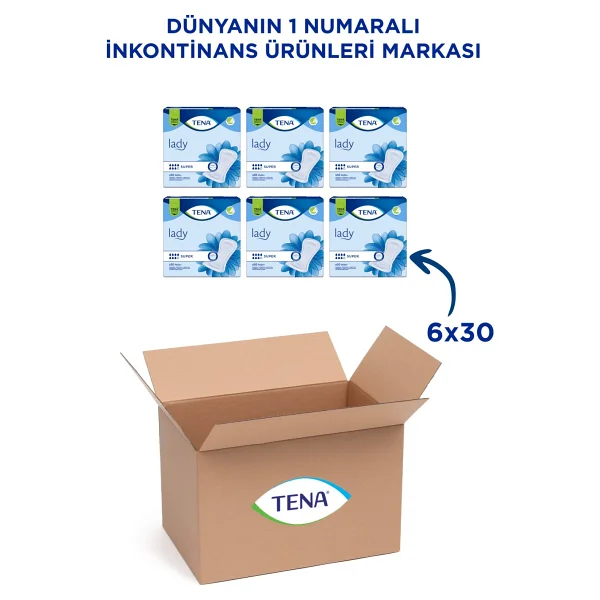 Tena Lady Süper 7 Damla 30'lu 6 Adet Kadın Mesane Pedi - Görsel 2