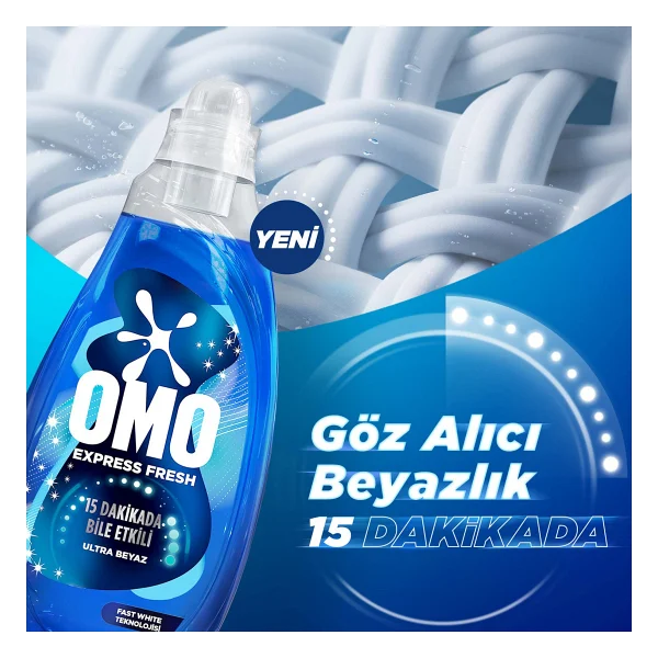 Omo Express Fresh Ultra Beyaz Sıvı Deterjan 1.48 Lt - Görsel 4