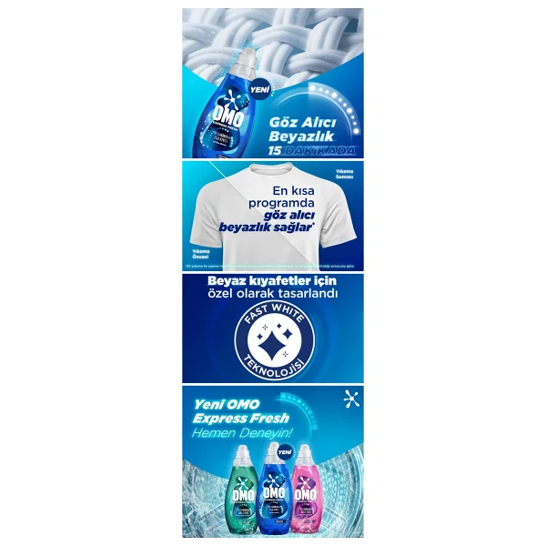 Omo Express Fresh Ultra Beyaz Sıvı Deterjan 1.48 Lt - Görsel 6