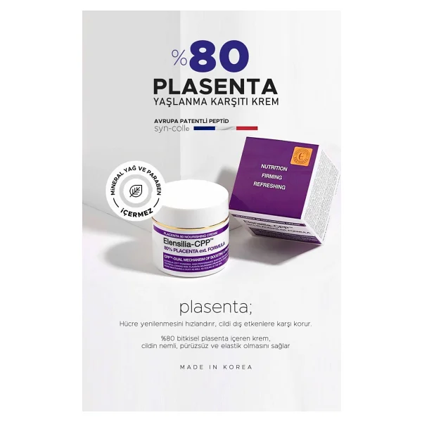 Elensılıa Yaşlanma Karşıtı, Sıkılaştırıcı %80 Plasenta Krem Elensilia Cpp 80 Placenta Formula Cream - Görsel 3
