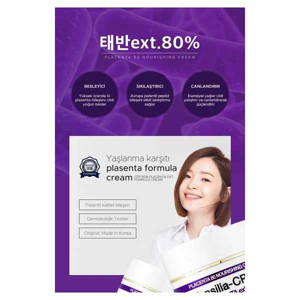 Elensılıa Yaşlanma Karşıtı, Sıkılaştırıcı %80 Plasenta Krem Elensilia Cpp 80 Placenta Formula Cream - Görsel 4