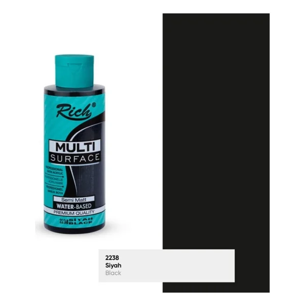 Rich Multi Surface 120 Cc 2238 Siyah Akrilik Boya - Görsel 2