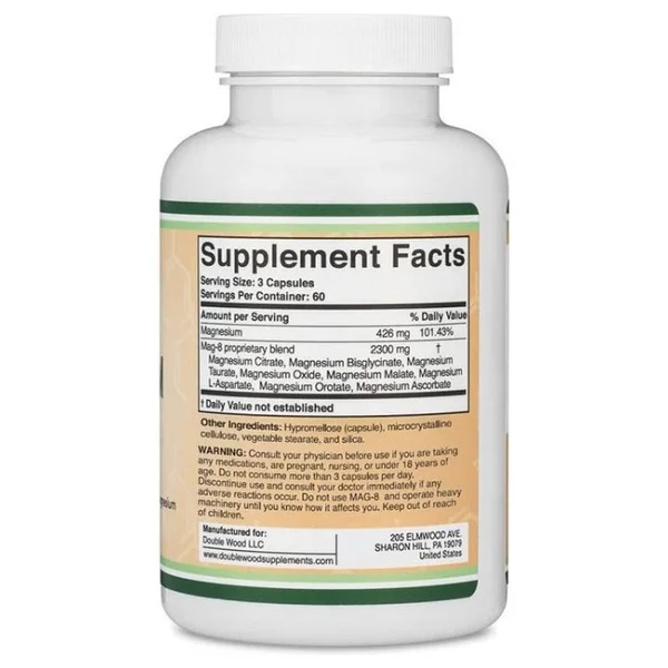 Double Wood Mag-8 Magnesium Complex 2300 Mg 180 Veg. - Aromasız - Görsel 2