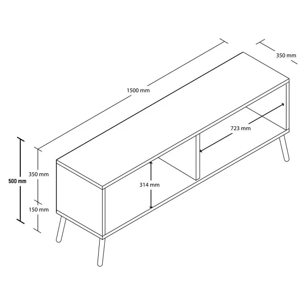 Mezza 4052 Next 150 Cm TV Ünitesi Beyaz - Görsel 2