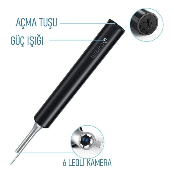 Bebird T5 5mp Kamera Şarjlı Kulak Temizleme Aleti - Görsel 5
