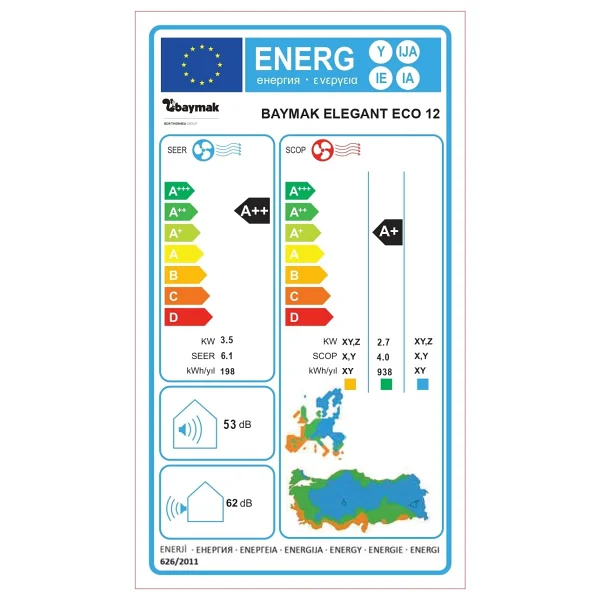 Baymak Elegant Eco 12 A++ 12000 Btu Inverter Duvar Tipi Klima - Görsel 7