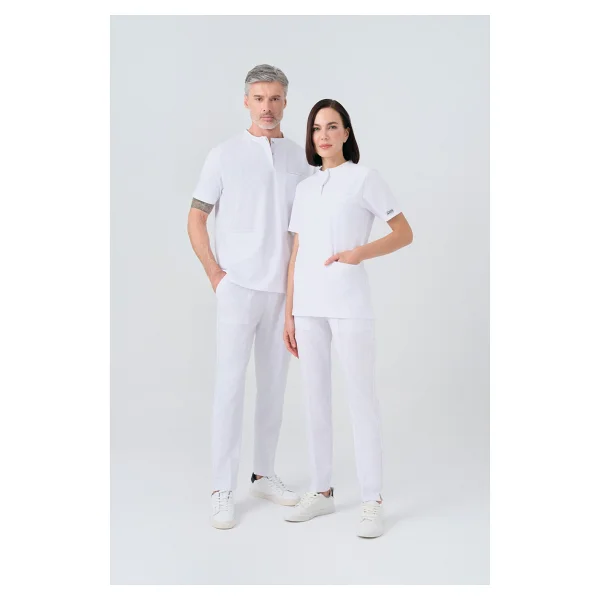 Çizgi Medikal Beyaz Cool Best Likra Scrubs Takım Çift Yönlü Esnek Kumaş Doktor Hemşire Üniforması - Bordo - 2xs - Görsel 6