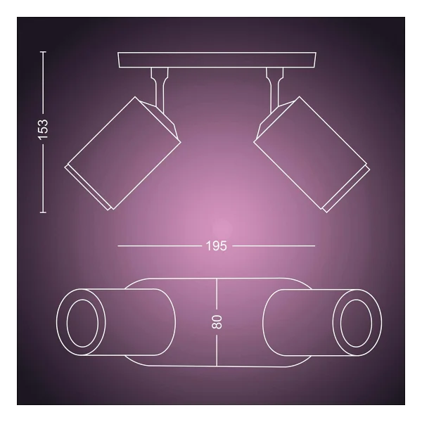 Philips Hue Fugato 8720169319271 50 W İkili Akıllı Spot - Görsel 3