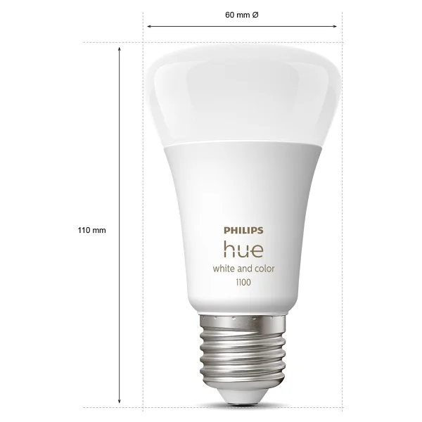 Philips Hue 1100 Renkli Ambiyans 11 W-75 W E27 2'li Akıllı LED Ampul - Görsel 4