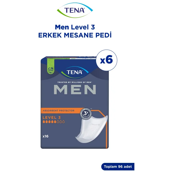 Tena Level 3 16'lı 6 Adet Erkek Mesane Pedi - Görsel 4