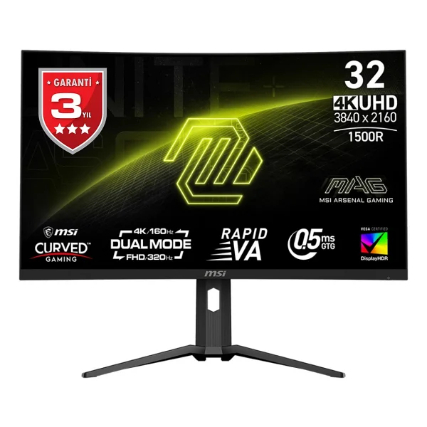 Msı Mag 321cupdf 31.5" 0.5 Ms 4K 160 Hz - Full HD 320 Hz Curved Oyuncu Monitörü - Görsel 2