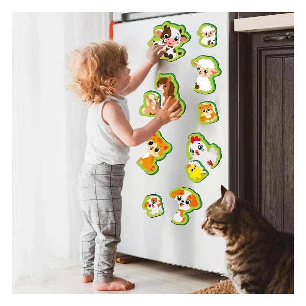 Yükselen Zeka 6-16 Ay İlk Pofidik Magnet Puzzle Çiftlik Hayvanları - Görsel 5
