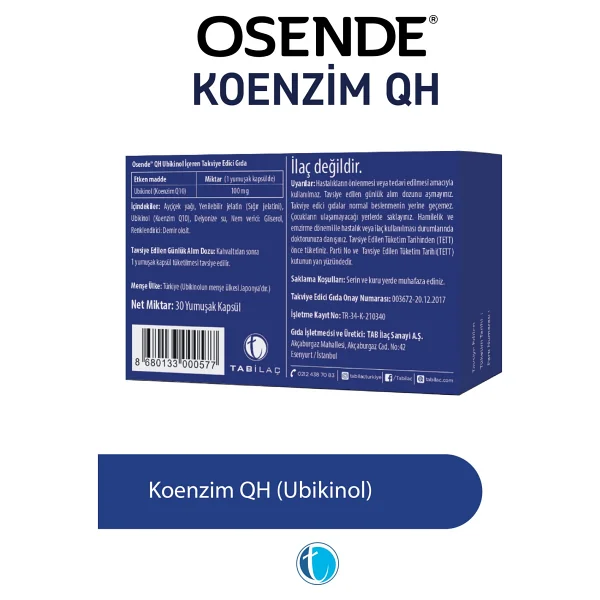 Osende Koenzim Qh 100 Mg 30 Yumuşak Kapsül - Görsel 2