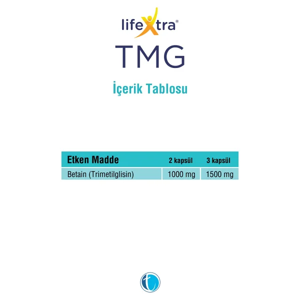 Lifextra TMG Trimetilglisin 60 Kapsül - Görsel 6