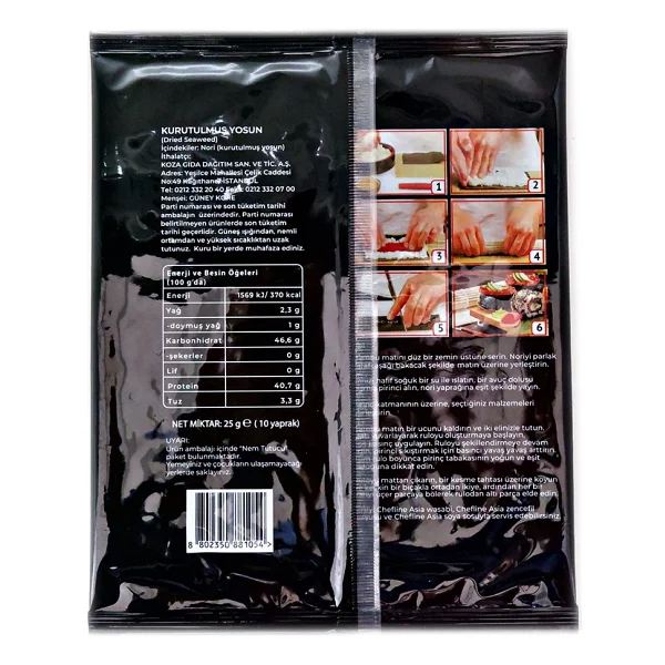 Chefline Asia Sushi Nori Gold Yosun 10 Yaprak 25 Gr - Görsel 2