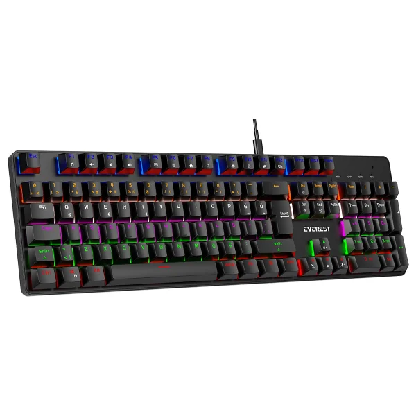 Everest Lumos Kb-Mk1 Blue Switch Kablolu Mekanik Oyuncu Klavyesi - Görsel 9