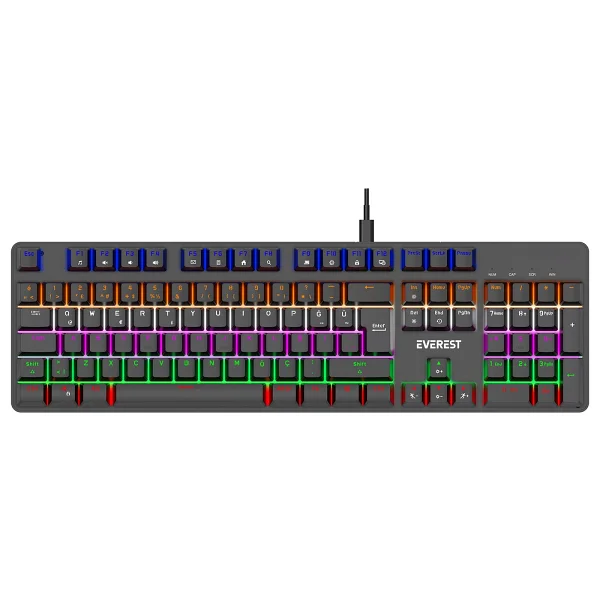 Everest Lumos Kb-Mk1 Blue Switch Kablolu Mekanik Oyuncu Klavyesi - Görsel 5
